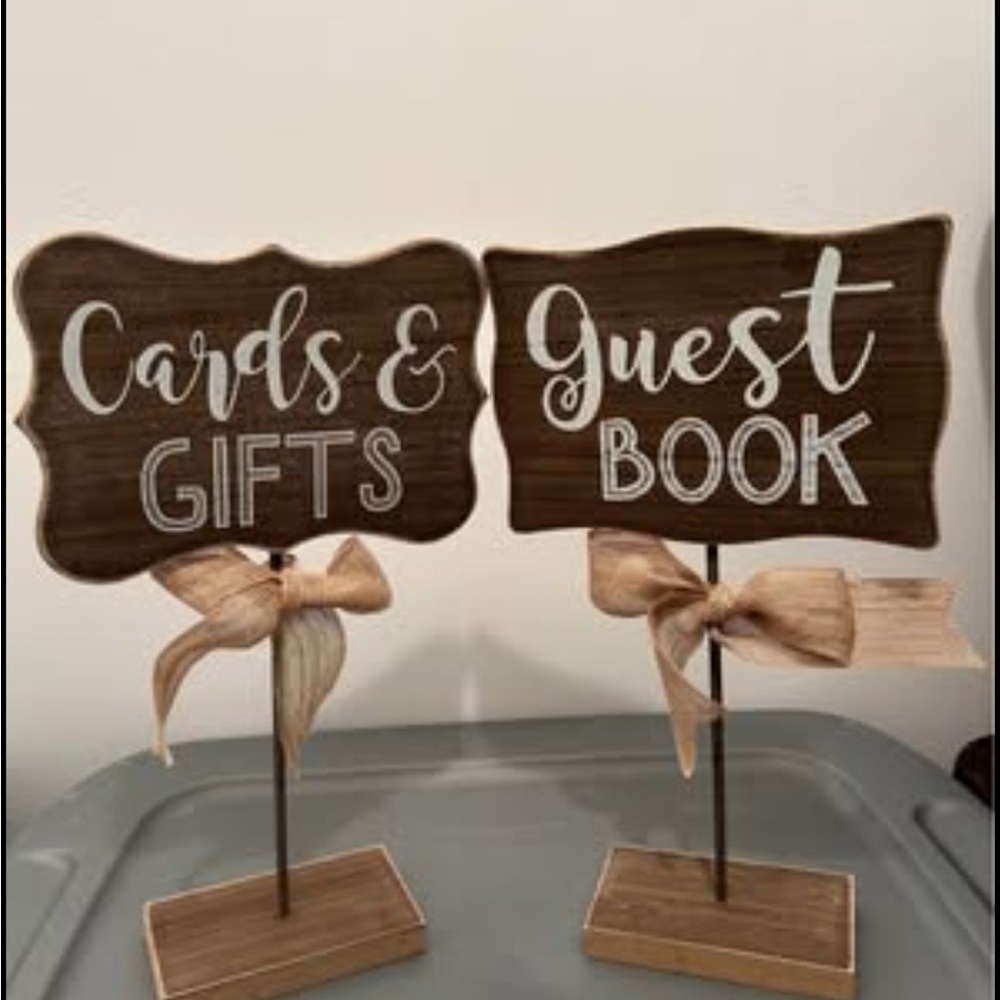 WEDDING DECOR - Rustic Brown Guest Book and Cards & Gifts Table Signs